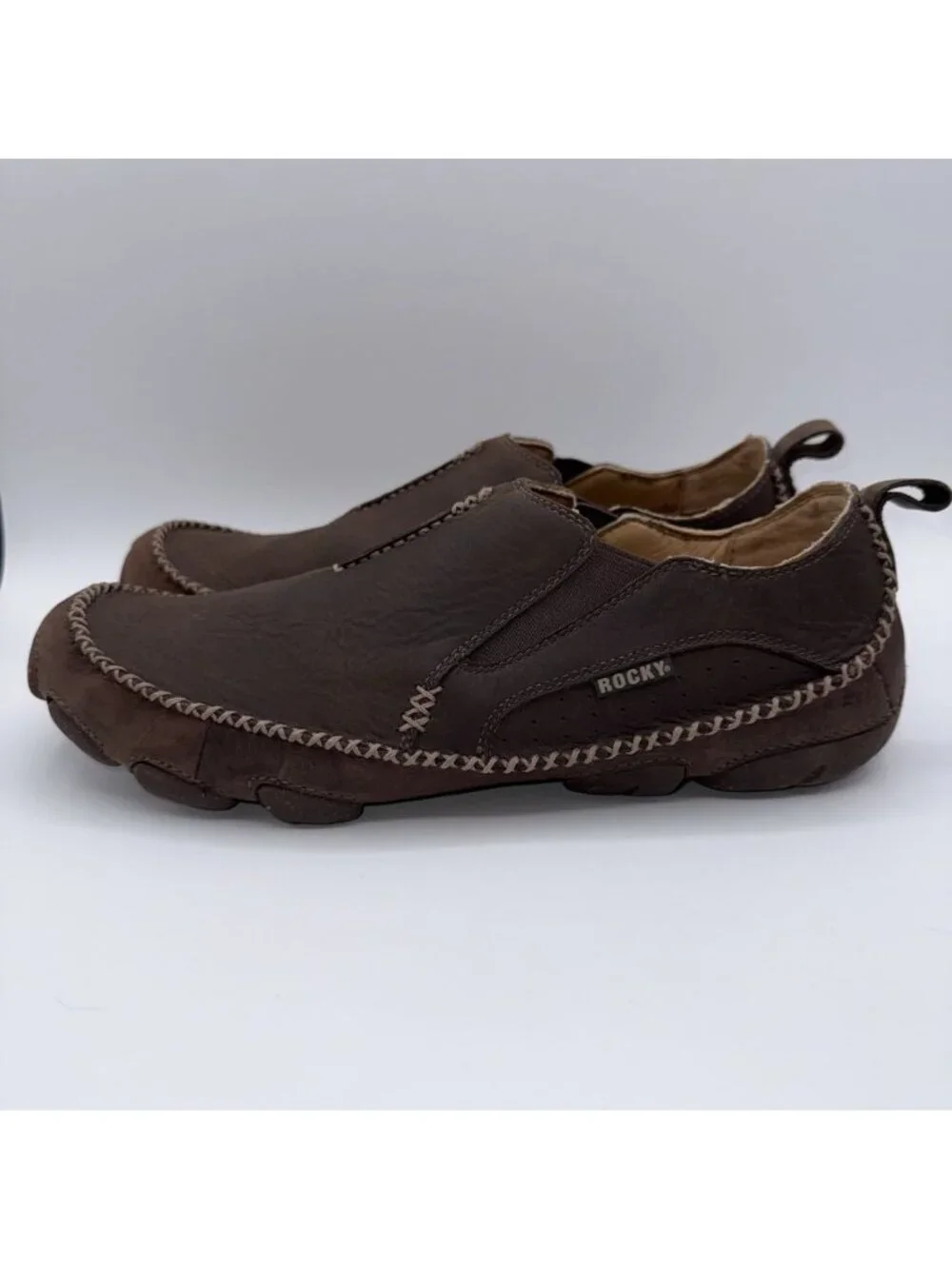 ROCKY 1045 Men’s Slip-On Brown Loafers Shoes Size Sz 11.5